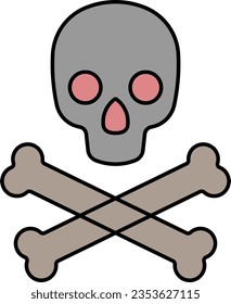 death dead skull skeleton grave Outline