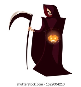 the death design, Halloween holiday horror scary celebration autumn dark and party theme Vector illustration