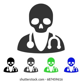 Death Doctor flat vector icon. Colored death doctor gray, black, blue, green pictogram versions. Flat icon style for web design.