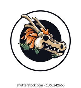 Death dragon head mascot vector