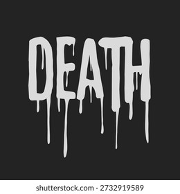 Morte pingando vetor de tipografia em estilo de horror, letras ousadas com efeito líquido
