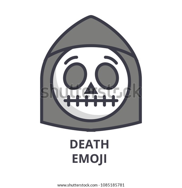 Death Emoji Vector Line Icon Sign Stock Vector (Royalty Free ...