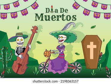 death festival with ghost illustration vector and halloween costume