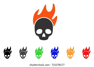 Death Fire icon. Vector illustration style is a flat iconic death fire symbol with black, grey, green, blue, red, orange color additional versions. Designed for web and software interfaces.
