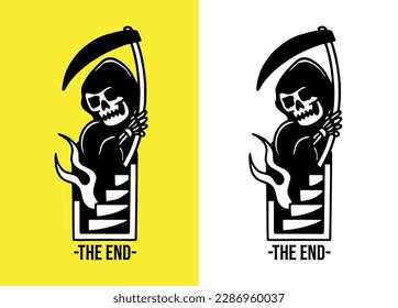 Death in a fire portal. Otherside. The end. The ripper. Creeping dead. Nowhere. Fire portal vector
