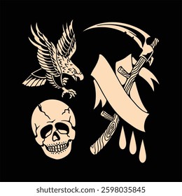death flash tattoo vector design
