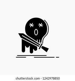 Death, frag, game, kill, sword Glyph Icon. Vector isolated illustration