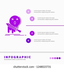Death, frag, game, kill, sword Infographics Template for Website and Presentation. GLyph Purple icon infographic style vector illustration.