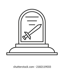 Death, grave concept line icon. Simple element illustration. Death, grave concept outline symbol design from war set. Can be used for web and mobile on white background