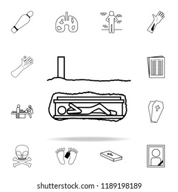 death in the grave icon. Death icons universal set for web and mobile