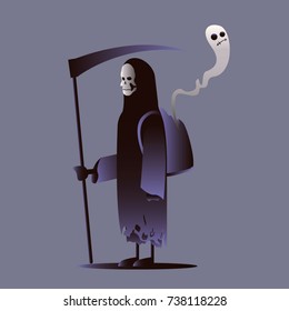Death or the Grim Reaper vector illustration. Scary character