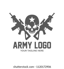 Death Gun Logo, Skull and gun logo