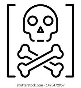 Death hacker attack icon. Outline death hacker attack vector icon for web design isolated on white background