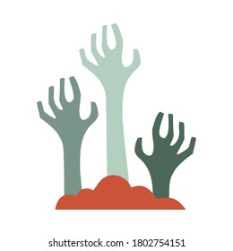 diseño de ilustración vectorial de estilo plano de mano muerta