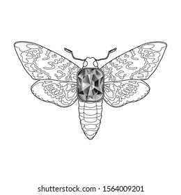 Death head moth jewelry vector pattern