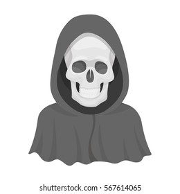 Death icon in cartoon style isolated on white background. Funeral ceremony symbol stock vector illustration.