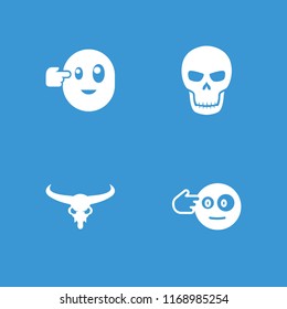 Death icon. collection of 4 death filled icons such as bull skull, head bang emot. editable death icons for web and mobile.