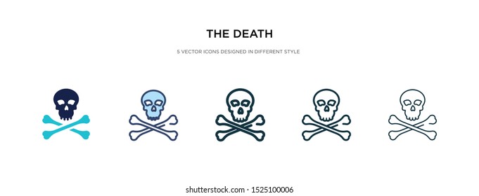 the death icon in different style vector illustration. two colored and black the death vector icons designed in filled, outline, line and stroke style can be used for web, mobile, ui