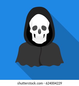 Death icon in flat style isolated on white background. Funeral ceremony symbol stock vector illustration.