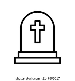 Death Icon. Line Art Style Design Isolated On White Background