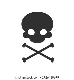 death icon on the white background. black skull illustration. poison sign