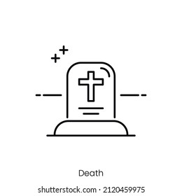 death icon. Outline style icon design isolated on white background