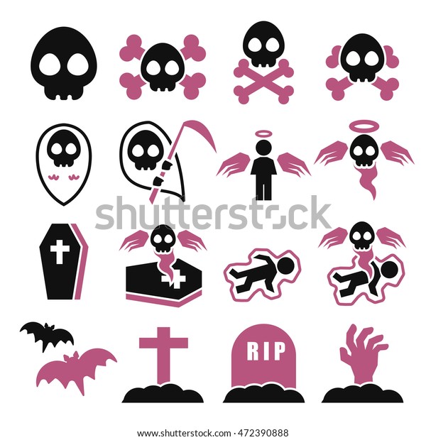 Death Icon Set Stock Vector (Royalty Free) 472390888 | Shutterstock