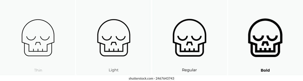 death icon. Thin, Light Regular And Bold style design isolated on white background