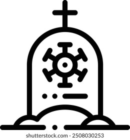 death icon. Thin Linear Style Design Isolated On White Background