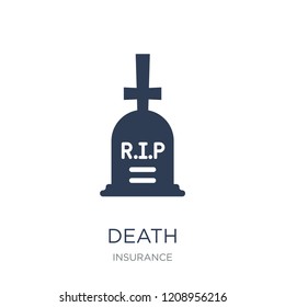 Death icon. Trendy flat vector Death icon on white background from Insurance collection, vector illustration can be use for web and mobile, eps10