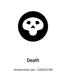Death icon vector isolated on white background, logo concept of Death sign on transparent background, filled black symbol