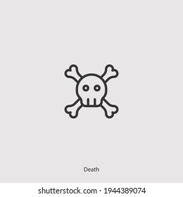Todessymbol, Vektorgrafik einzeln auf weißem Hintergrund