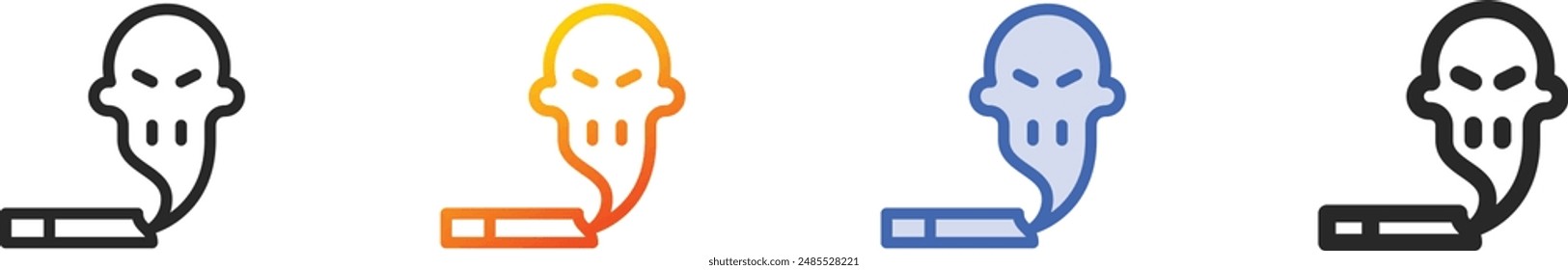 death icon.Thin Linear, Gradient, Blue Stroke and bold Style Design Isolated On White Background