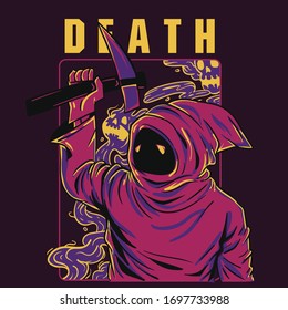 death illustration concept , angel of death illustration , the reaper illustration.