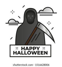 Death illustration - Happy halloween icon