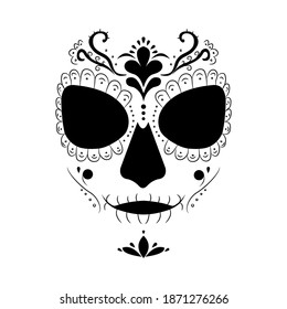 Death image of Santa Muerte. Modern pagan cult in Mexico. Vector illustration.