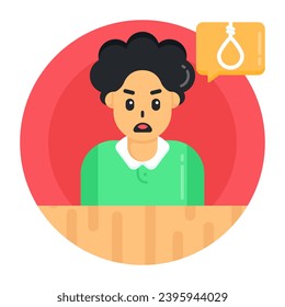 Death knot, suicide rope flat icon