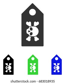 Death Label vector icon. Illustration style is a flat iconic colored symbol with different color versions.
