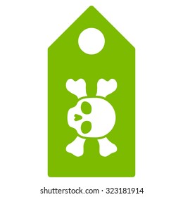 Death Label vector icon. Style is flat symbol, eco green color, rounded angles, white background.
