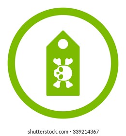 Death Label vector icon. Style is flat rounded symbol, eco green color, rounded angles, white background.