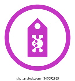 Death Label vector icon. Style is flat rounded symbol, violet color, rounded angles, white background.