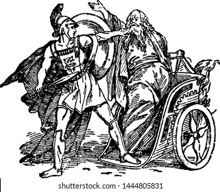 Death of Laius vintage illustration. 