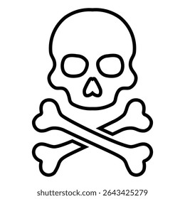 death line icon design. death thin black outline symbol vector illustration. editable stroke icon on transparent background.