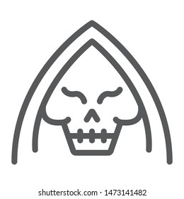Death line icon, halloween and horror, reaper sign, vector graphics, a linear pattern on a white background, eps 10.
