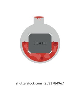 Death Liquid in Flask with Bones and Blood