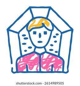 death man doodle icon sketch vector. death man sign. isolated symbol illustration