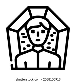 death man line icon vector. death man sign. isolated contour symbol black illustration