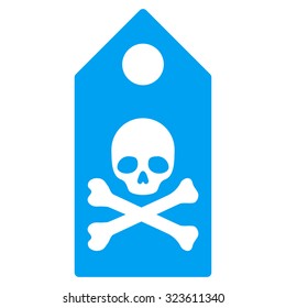 Death Mark vector icon. Style is flat symbol, blue color, rounded angles, white background.