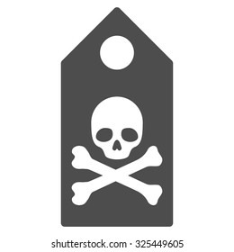 Death Mark vector icon. Style is flat symbol, gray color, rounded angles, white background.