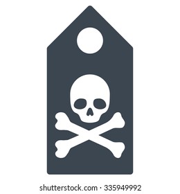 Death Mark vector icon. Style is flat symbol, smooth blue color, rounded angles, white background.